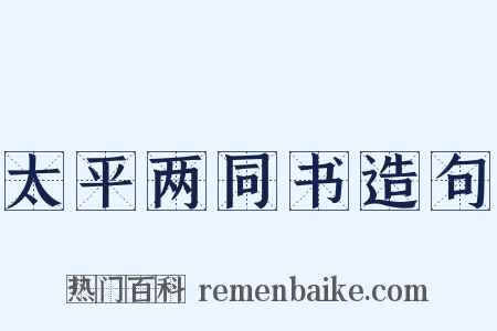 太平两同书造句是什么意思的图片